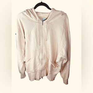 Stella McCartney Adidas Zip Hoodie Sweatshirt Blush Beige Oversized M